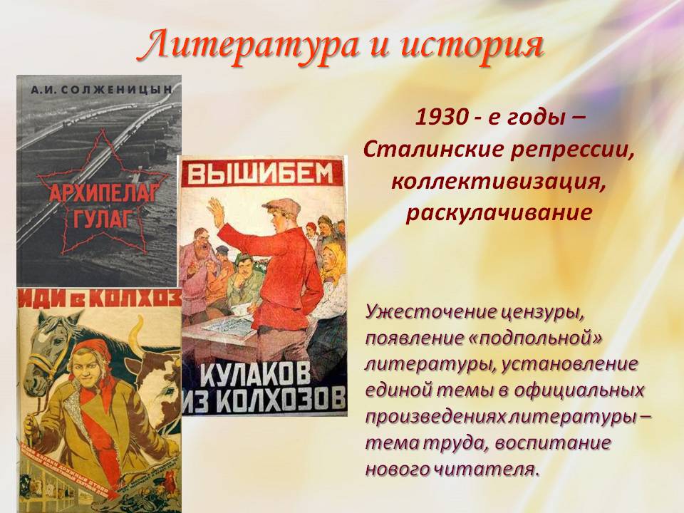 1930 - е годы — сталинские репрессии, коллективизация, раскулачивание