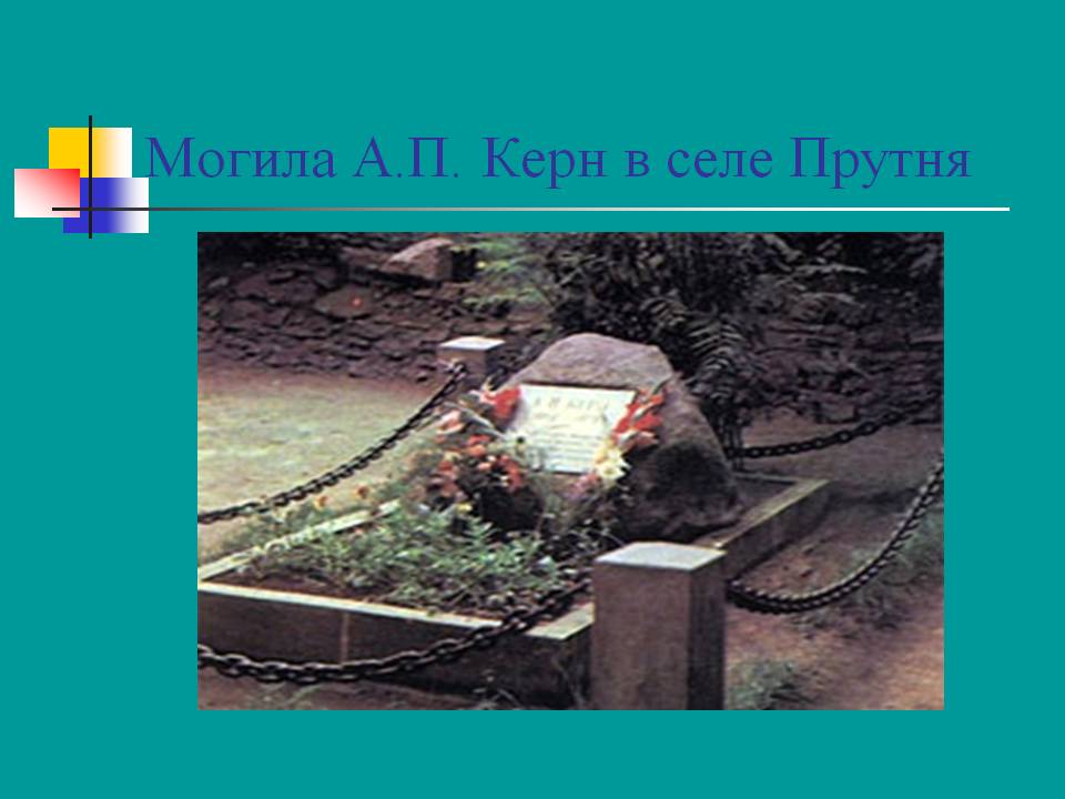 Могила А.П. Керн в селе Прутня