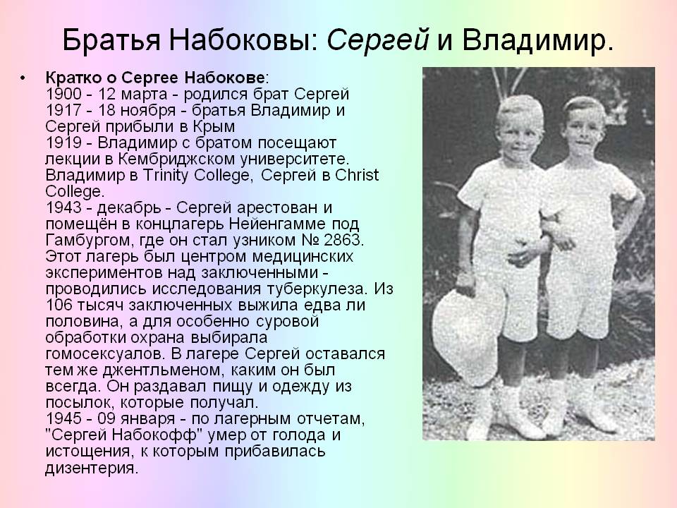 Братья Набоковы: Сергей и Владимир