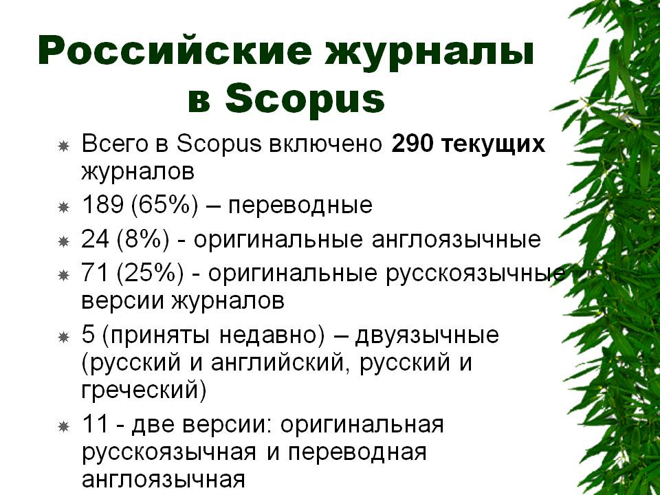 Российские журналы в Scopus