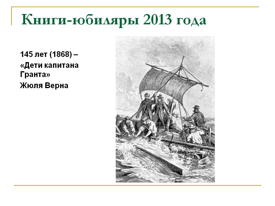 145 лет (1868) — «Дети капитана Гранта» Жюля Верна