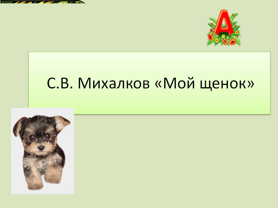 С.В. Михалков «Мой щенок»