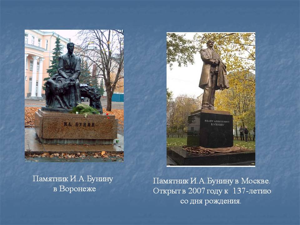 Памятник И.А.Бунину в Воронеже